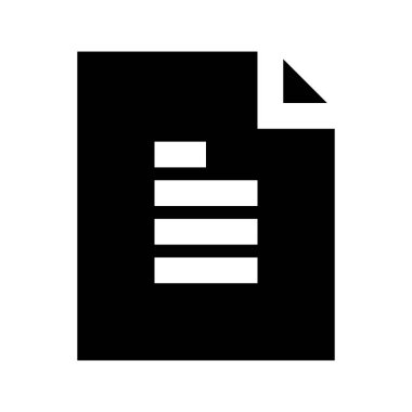 Beyaz arkaplan üzerindeki belge simgesi, vektör illüstrasyonu