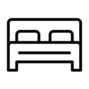 Uyku Odası simgesi, vektör illüstrasyonu