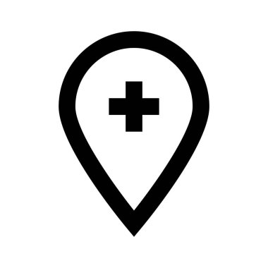 Konum Pin simgesi, vektör illüstrasyonu ekle