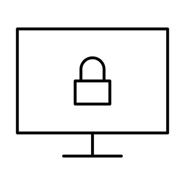 Beyaz arkaplanda Kilit simgesi olan kare, vektör illüstrasyonu