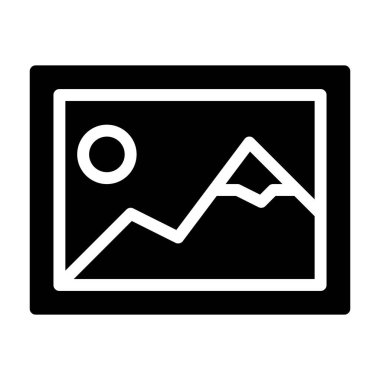 Peyzaj simgesi, vektör illüstrasyonu