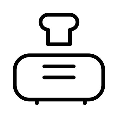 Beyaz arkaplanda tost makinesi simgesi, vektör illüstrasyonu