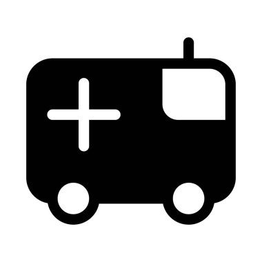 ambulans araba simgesi, vektör illüstrasyonu