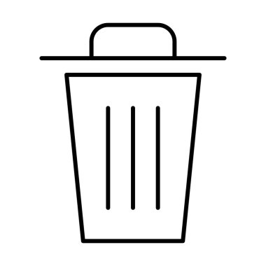 Çöp kutusu simgesi, vektör illüstrasyonu