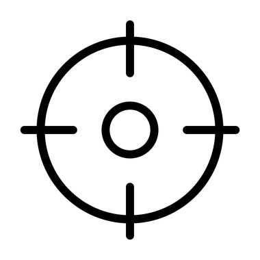 Beyaz arkaplanda hedef simgesi, vektör illüstrasyonu