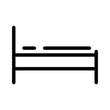  Bed Hotel simgesi, vektör illüstrasyonu