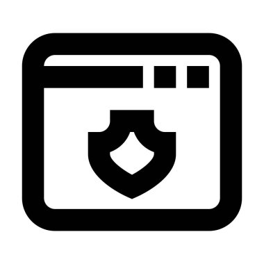 Beyaz arkaplanda Yazılım Kalkanı simgesi, vektör illüstrasyonu