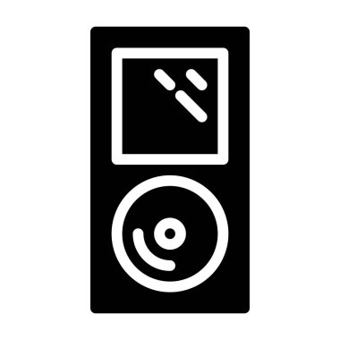 müzik çalar simgesi, vektör illüstrasyonu