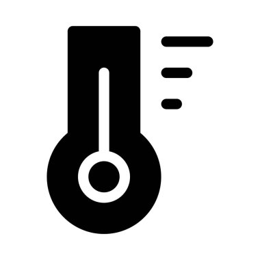 Beyaz arkaplanda termometre simgesi, vektör illüstrasyonu