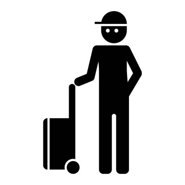 Yolcu simgesi, vektör illüstrasyonu