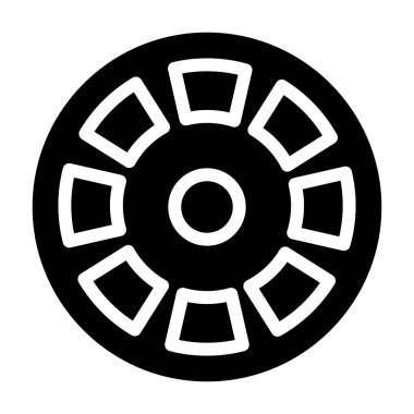  Film makarası Ortam simgesi, vektör illüstrasyonu 