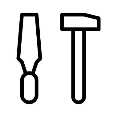 Keski Çekiç simgesi, vektör illüstrasyonuName