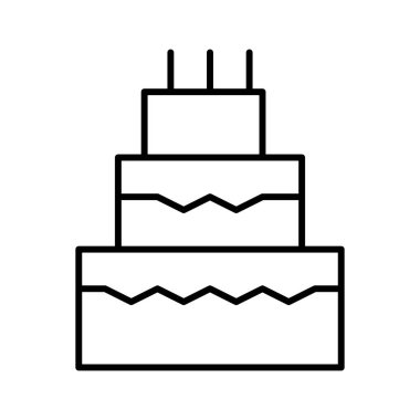 Düğün Keki simgesi, vektör illüstrasyonu