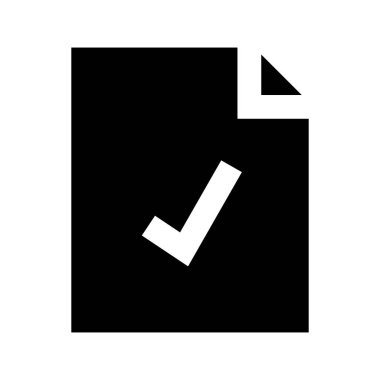 Beyaz arkaplan üzerindeki belge simgesi, vektör illüstrasyonu