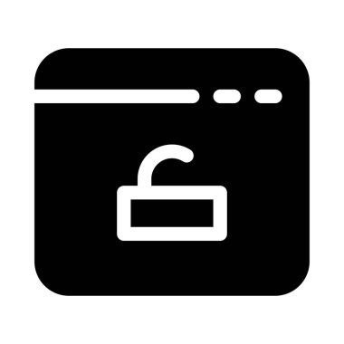 Yazılım Beyaz arkaplanda kilidi aç, vektör illüstrasyonuName