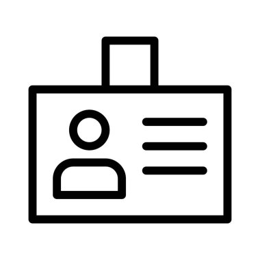 Kimlik kartı simgesi, vektör illüstrasyonu