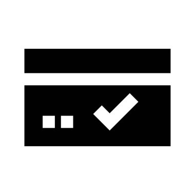 Beyaz arkaplanda Banka Kartı simgesi, vektör illüstrasyonu