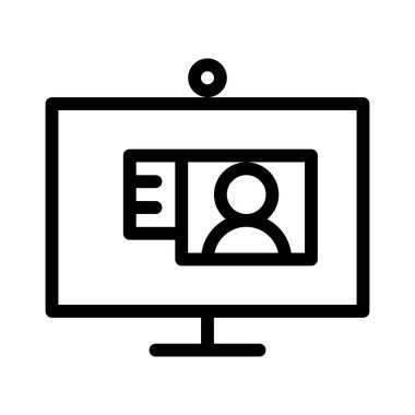 Videochat simgesi, vektör illüstrasyonu  