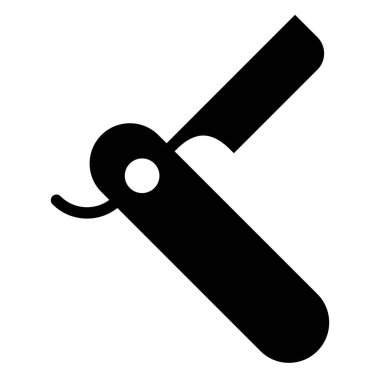 Ustura Kuaför simgesi, vektör illüstrasyonu