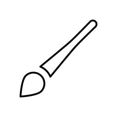 Beyaz arkaplanda fırça simgesi, vektör illüstrasyonu