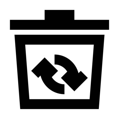 Çöp Geri Dönüşüm simgesi, vektör illüstrasyonu
