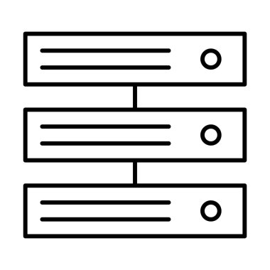 Sunucu Çalışma Ofisi İş simgesi, vektör illüstrasyonu