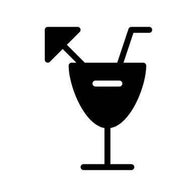 Kokteyl simgesi, vektör illüstrasyonu