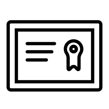 Sertifika simgesi, vektör illüstrasyonu