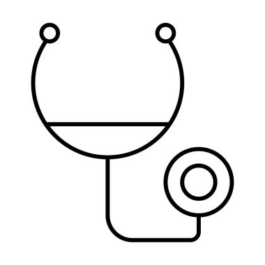 Beyaz arkaplanda steteskop simgesi, vektör illüstrasyonu