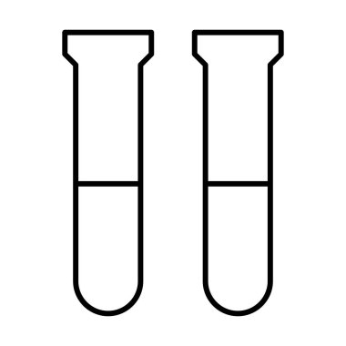 Beyaz arkaplanda test tüpleri simgesi, vektör illüstrasyonu