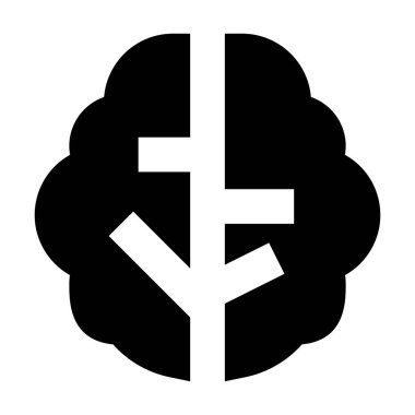 Beyin Tıbbı simgesi, vektör illüstrasyonu