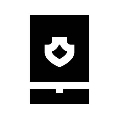 Tablet Kalkanı Güvenlik simgesi, vektör illüstrasyonu