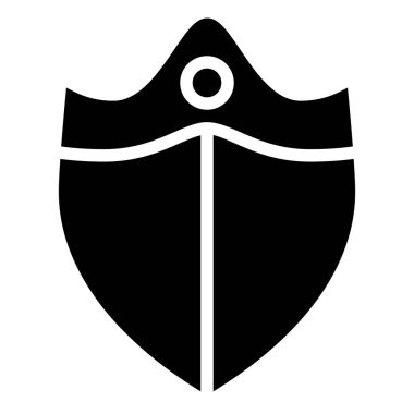 Beyaz arkaplandaki Kalkan Bilgisayar simgesi, vektör illüstrasyonu