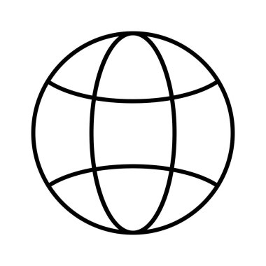 Dünya çapında lojistik kavramı, beyaz arkaplanda Globe simgesi, vektör illüstrasyonu