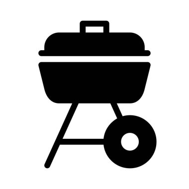 Izgara Bbq simgesi, vektör illüstrasyonu
