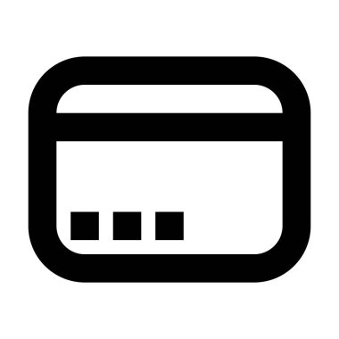 Beyaz arkaplanda Banka Kartı simgesi, vektör illüstrasyonu