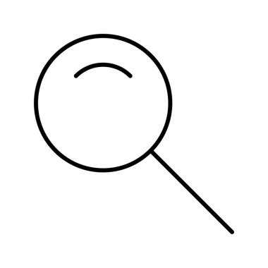 Beyaz arkaplan, vektör illüstrasyonunda Büyütücü Cam Arama Yakınlaştırma Arayüzü simgesi