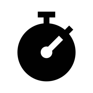 Beyaz arkaplanda zamanlayıcı simgesi, vektör illüstrasyonu