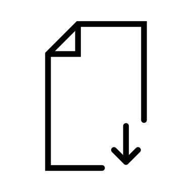 Beyaz arkaplan üzerindeki belge simgesi, vektör illüstrasyonu