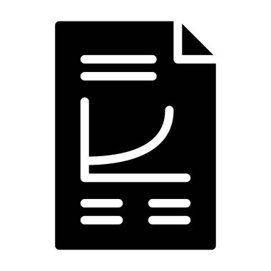 Beyaz arkaplan üzerindeki belge simgesi, vektör illüstrasyonu