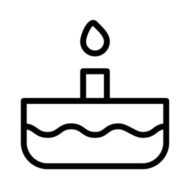 Doğum günü Keki simgesi, vektör illüstrasyonu