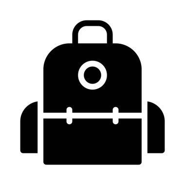 okul çantası simgesi, vektör illüstrasyonu