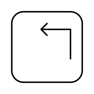 Köşeden Yukarı Sol Ok simgesi, vektör