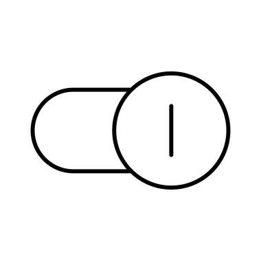 Beyaz arkaplan, vektör illüstrasyonunda ON simgesini aç / kapat