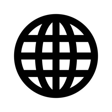 Dünya çapında lojistik kavramı, beyaz arkaplanda Globe simgesi, vektör illüstrasyonu