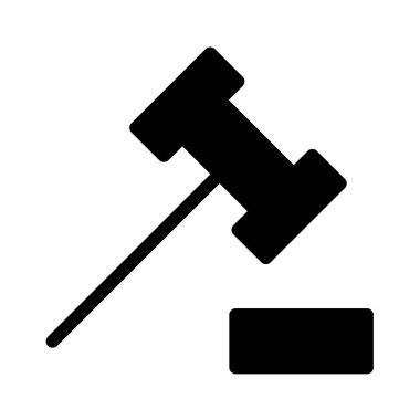 Gavel Adalet simgesi, vektör illüstrasyonu