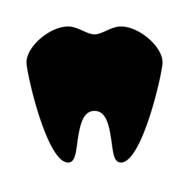 Beyaz arkaplanda diş simgesi, vektör illüstrasyonu