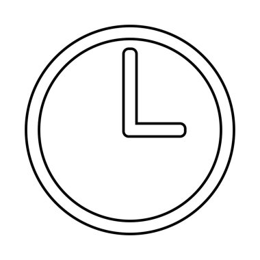 Beyaz arkaplan üzerindeki Zaman Saati simgesi, vektör illüstrasyonu