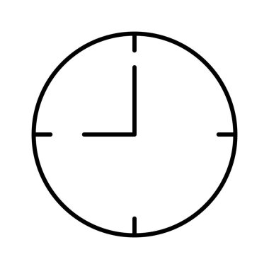 Beyaz arkaplan üzerindeki Zaman Saati simgesi, vektör illüstrasyonu