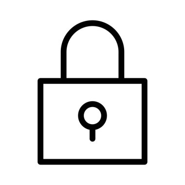 Beyaz arkaplanda kilitli kilit simgesi, vektör illüstrasyonu